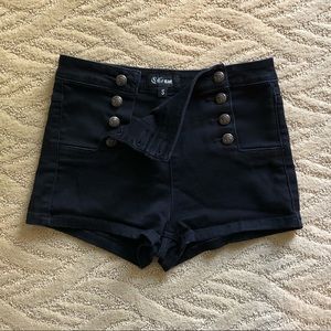 High Waisted Button Up Shorts
